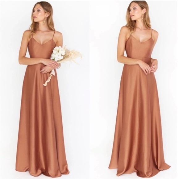 Show Me Your Mumu Faith Slip Maxi Dress
Copper Luxe Satin Size Small NWT - Picture 1 of 9